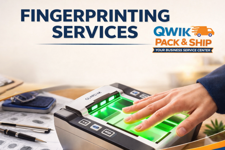 fingerprinting services at qwik pack & ship